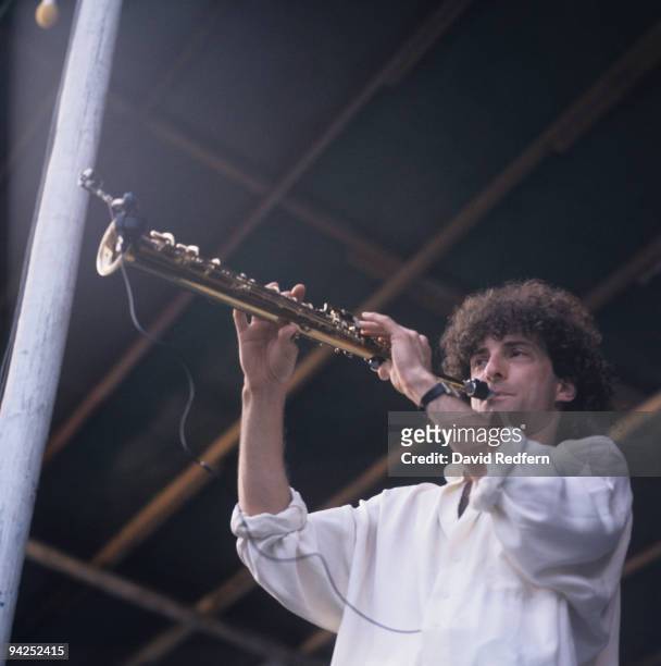 American saxophonist Kenny G performs on stage in 1989.