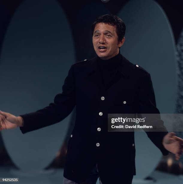 American singer and pianist Buddy Greco performs on a television show in the 1960's.