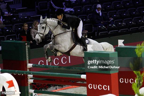 Charlotte Casiraghi competes in the Gucci Masters Competition at Paris Nord Villepinte on December 10, 2009 in Paris, France.