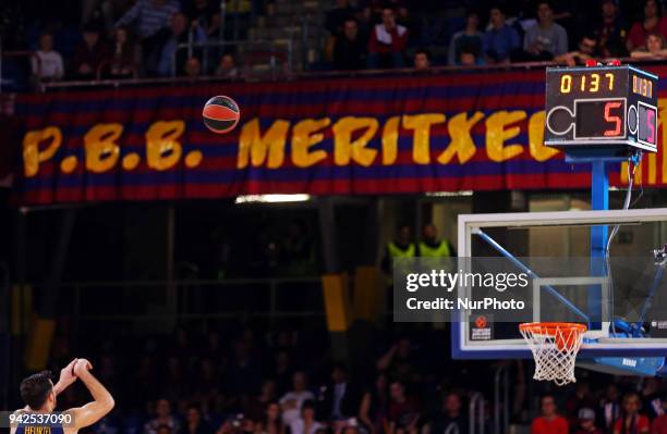 Thomas Heurtel during the match between FC Barcelona and BC Khimki Moscu, corresponding to the week 30 of the Euroleague, played at the Palau...