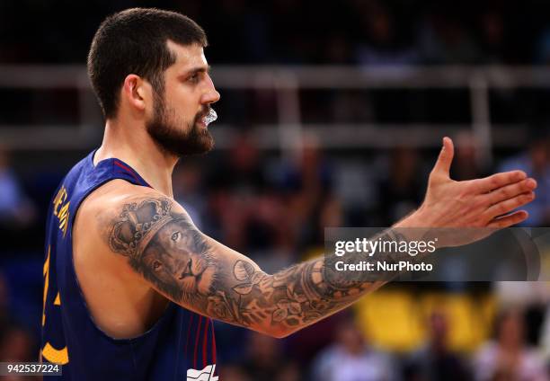 Adrien Moerman during the match between FC Barcelona and BC Khimki Moscu, corresponding to the week 30 of the Euroleague, played at the Palau...