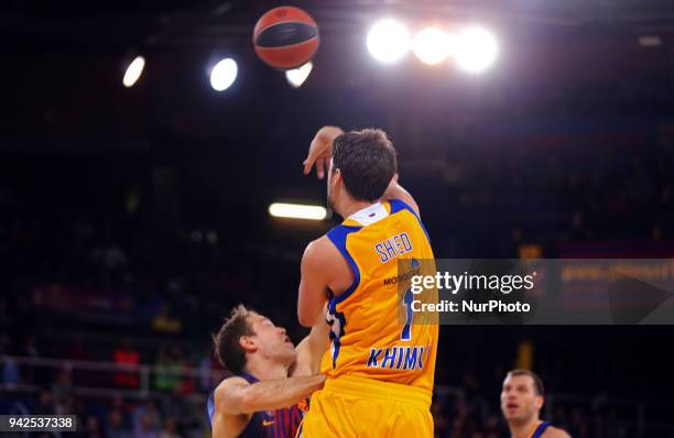 Alexey Shved during the match between FC Barcelona and BC Khimki Moscu, corresponding to the week 30 of the Euroleague, played at the Palau Blaugrana...
