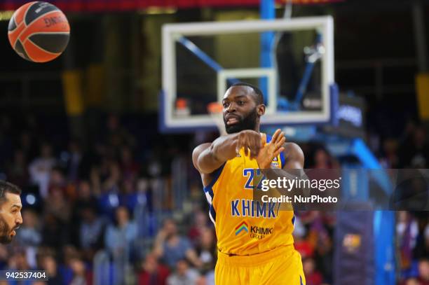 Charles Jenkins during the match between FC Barcelona and BC Khimki Moscu, corresponding to the week 30 of the Euroleague, played at the Palau...