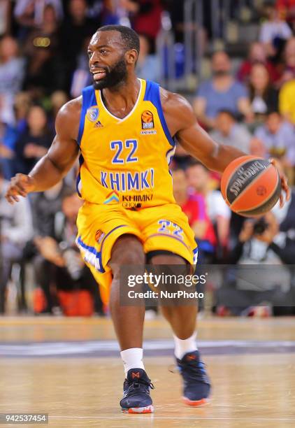 Charles Jenkins during the match between FC Barcelona and BC Khimki Moscu, corresponding to the week 30 of the Euroleague, played at the Palau...