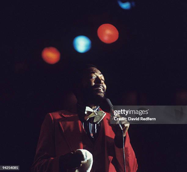 American singer, songwriter and record producer Marvin Gaye performs live on stage during a Kool Jazz Festival concert performance in the United...