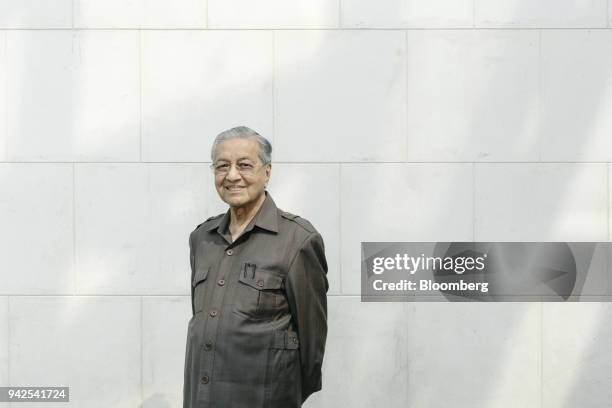 Mahathir Mohamad, Malaysia's former prime minister, poses for a photograph in Kuala Lumpur, Malaysia, on Friday, April 6, 2018. Mahathir pledged to...