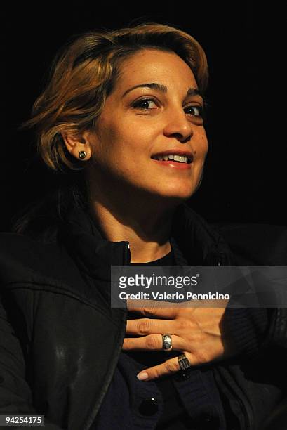 Donatella Finocchiaro attends "Niente di personale" presentation during the XIX Edition Courmayeur Noir In Festival on December 10, 2009 in...