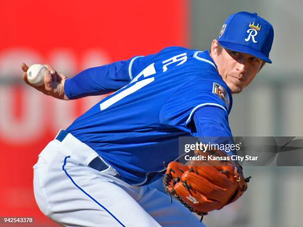 Kansas City Royals pitcher Tim Hill throws against the Chicago White Sox during spring training on March 3 in Surprise, Ariz.