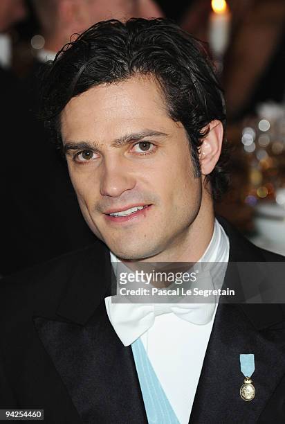 Prince Carl Philip of Sweden poses during the Nobel Foundation Prize Banquet 2009 at the Town Hall on December 10, 2009 in Stockholm, Sweden.