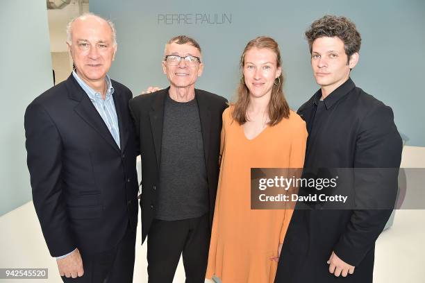 Ralph Pucci, Ed Schilling, Alice Lemoine and Benjamin Paulin attend Ralph Pucci Presents Pierre Paulin and James HD Brown on April 5, 2018 in Los...