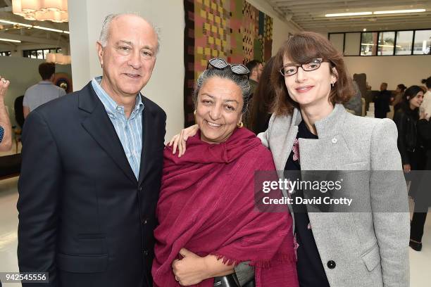 Ralph Pucci, Yassi Mazandi and Honor Fraser attend Ralph Pucci Presents Pierre Paulin and James HD Brown on April 5, 2018 in Los Angeles, California.