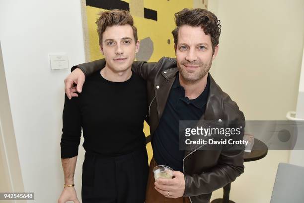 Jeremiah Brent and Nate Berkus attend Ralph Pucci Presents Pierre Paulin and James HD Brown on April 5, 2018 in Los Angeles, California.