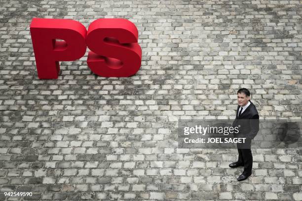 Upcoming General Secretary of the French Socialist Party Olivier Faure, poses during a photo session in the courtyard of the French political Party...