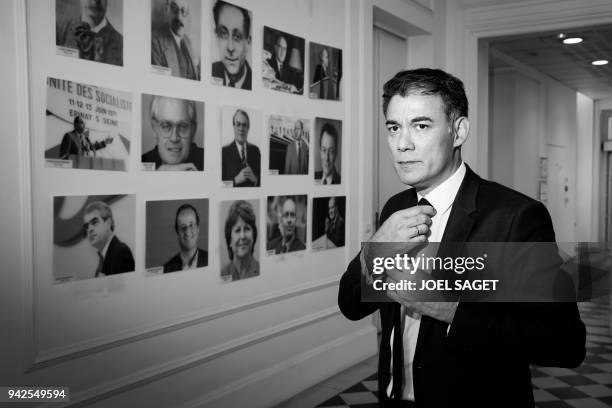 Upcoming General Secretary of the French Socialist Party Olivier Faure, poses during a photo session at the French political Party Socialist...