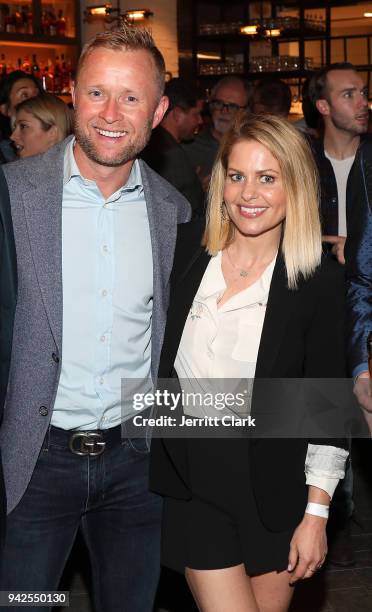 Valeri Bure and Candace Cameron-Bure attend the Yardbird Southern Table & Bar Los Angeles Grand Opening on April 5, 2018 in Los Angeles, California.