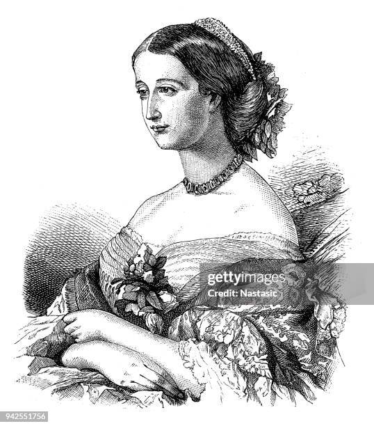 eugenie de montijo empress of the french - northern european descent stock illustrations