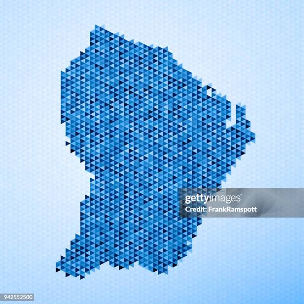 french guiana map triangle pattern blue - french guiana stock illustrations