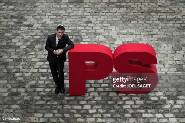 Upcoming General Secretary of the French Socialist Party Olivier Faure, poses during a photo session in the courtyard of the French political Party...