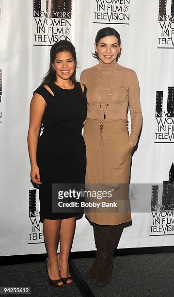 America Ferrera and Julianna Margulies attend the New York Women in Film & Television 29th Annual Muse Awards at the Hilton Hotel on December 9, 2009...