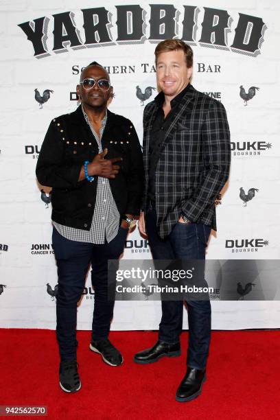 Randy Jackson, CEO and Founder of Yardbird John Kunkel attend Yardbird's Southern Table & Bar Los Angeles grand opening on April 5, 2018 in Los...