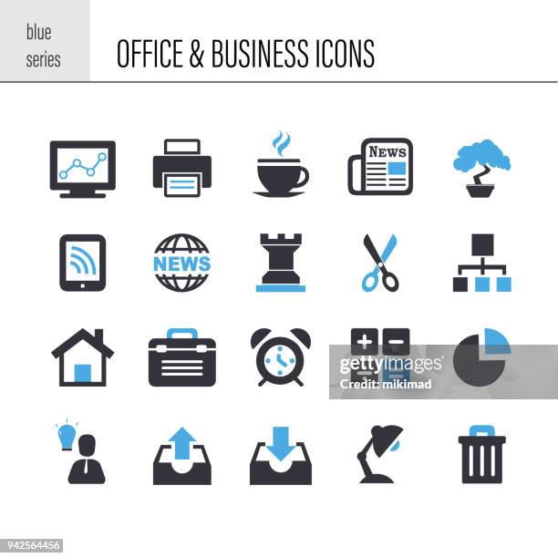 office and business icon set - website button stock illustrations