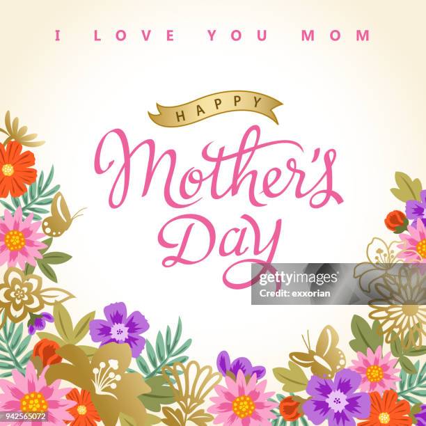 happy mother's day celebration - fleuron stock illustrations