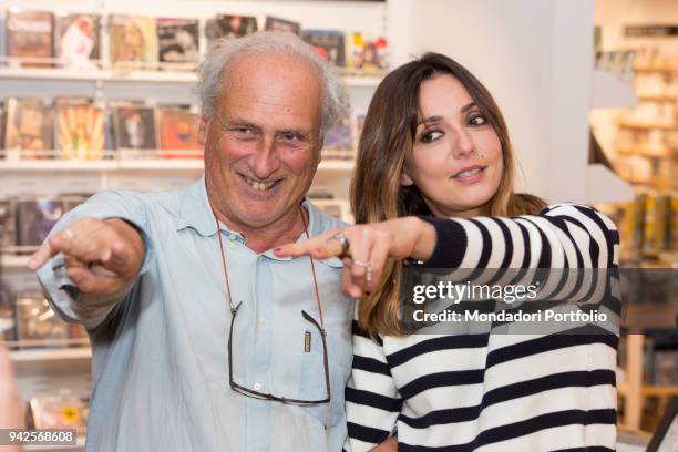 Ambra Angiolini presenting the new book of Stefano Benni Prendiluna at laFeltrinelli. Milan, 11th May 2017