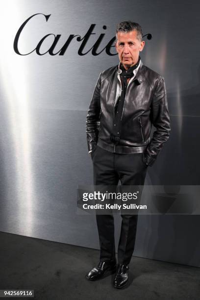 Magazine Editor-in-Chief Stefano Tonchi arrives on the red carpet for the Santos de Cartier Watch Launch at Pier 48 on April 5, 2018 in San...