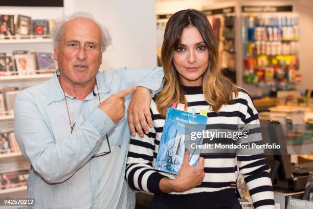 Ambra Angiolini presenting the new book of Stefano Benni Prendiluna at laFeltrinelli. Milan, 11th May 2017