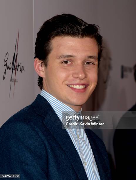 Actor Nick Robinson arrives at the premiere Of Paladin and Great Point Media's "Krystal" at the Arclight Theatre on April 5, 2018 in Los Angeles,...