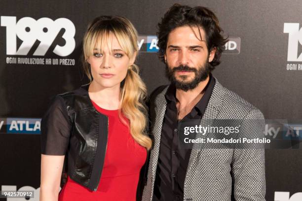 Italian actors Laura Chiatti and Marco Bocci attend the tv fiction premiere 1993 by Sky Tv at Spacecinema Odeon. Milan, May 11th, 2017