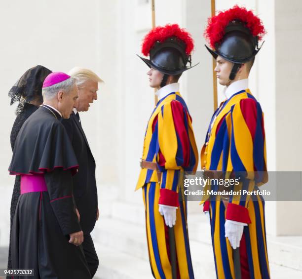 The President of United States of America Donald Trump with his wife Melania arrives at Cortile San Damaso. Vatican City, 24 maggio 2017