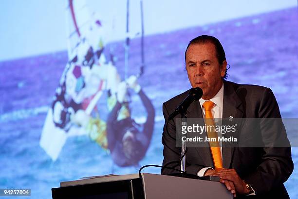 Ernesto Amtmann, chairman of the commitee of the Mexico Cup Regatta, speaks during a press conference to present the Mexico Cup Regatta at Nikko...