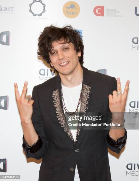 The italian albanian-born singer Ermal Meta attends Diversity Media Awards at Unicredit Pavillon. Milano, May 29th 2017