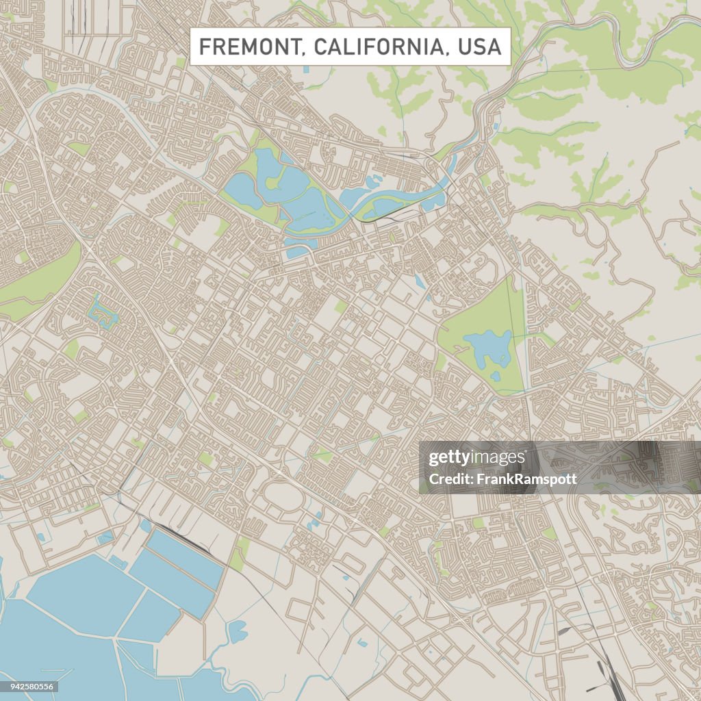 Fremont California US City Street Map