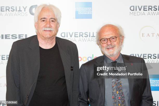 Italian writers Gino e Michele attends Diversity Media Awards at Unicredit Pavillon. Milano, May 29th 2017