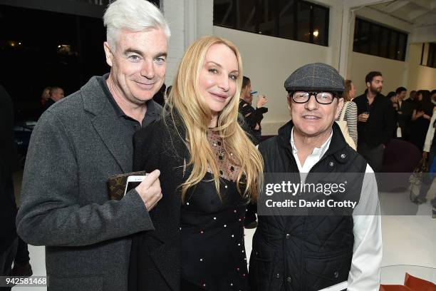Ted Russell, Nicole Fuller and Matthew Rolston attend Ralph Pucci Presents Pierre Paulin and James HD Brown on April 5, 2018 in Los Angeles,...