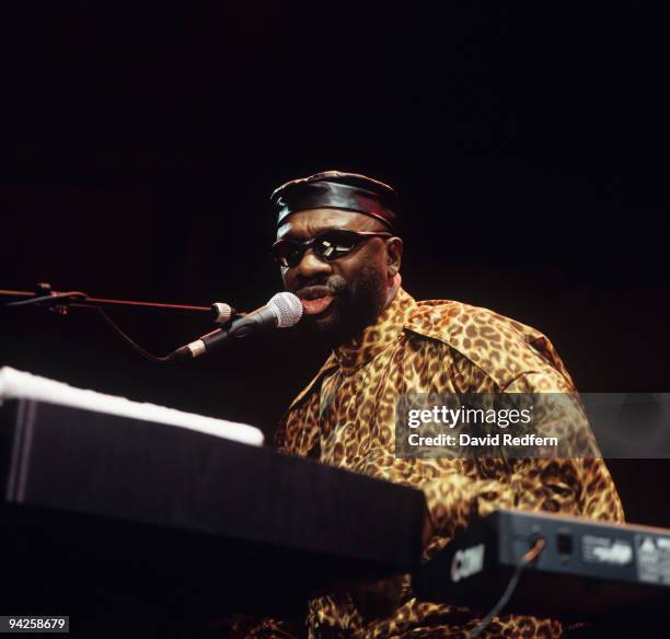 American singer Isaac Hayes performs on stage at the Jazz A Vienne Festival held in Vienne, France in July 1996.