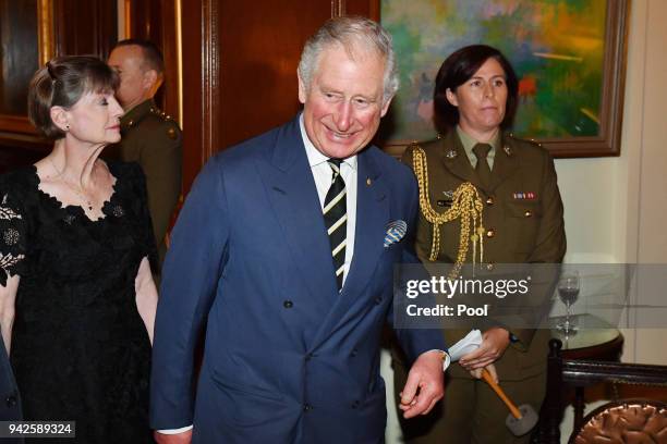 Prince Charles, Prince of Wales attends a reception at Queensland Government House in Brisbane on April 6, 2018 in Brisbane, Australia. The Prince of...