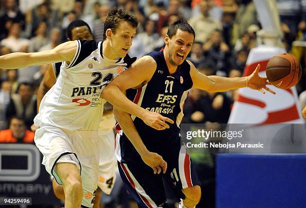 Bostjan Nachbar, #21 of Efes Pilsen Istanbul in action during the Euroleague Basketball Regular Season 2009-2010 Game Day 7 between Partizan Belgrade...