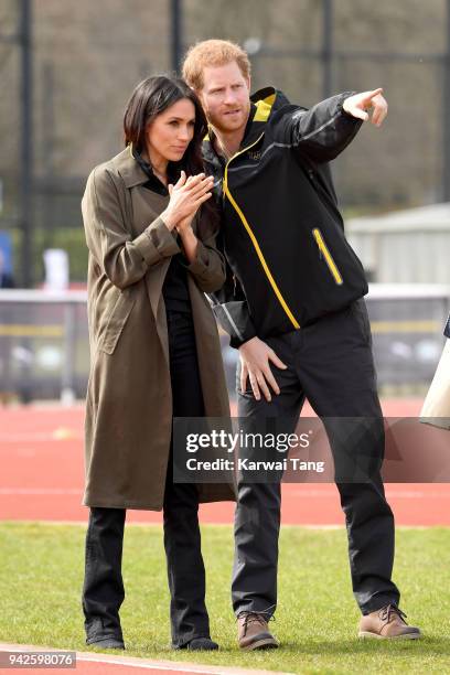 Prince Harry, Patron of the Invictus Games Foundation and Meghan Markle attend the UK Team Trials for the Invictus Games Sydney 2018 at the...