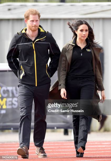 Prince Harry, Patron of the Invictus Games Foundation and Meghan Markle attend the UK Team Trials for the Invictus Games Sydney 2018 at the...