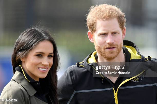 Meghan Markle and Prince Harry, Patron of the Invictus Games Foundation attend the UK Team Trials for the Invictus Games Sydney 2018 at the...