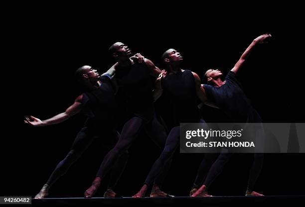 Members of the Alvin Ailey American Dance Theater during dress rehearsal of "North Star", from the retrospective "Best of 20 Years", December 10,...