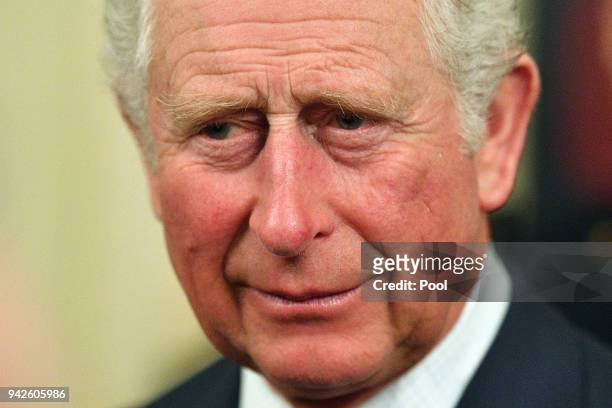 Prince Charles, Prince of Wales attends a reception at Queensland Government House in Brisbane on April 6, 2018 in Brisbane, Australia. The Prince of...