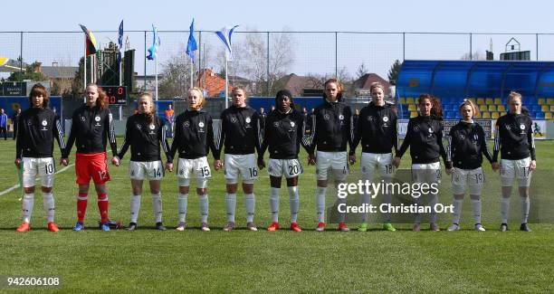 Lena Sophie Oberdorf, Goalkeeper Lisa Katharina Klostermann, Nina Luehrssen, Meret Wittje, Lisa Ebert Etonam, Nicole Anyomi, Lara Schmidt, Christin...