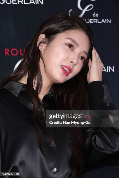 South Korean actress Uhm Hyun-Kyung attends the photocall for GUERLAIN "Rouge G" Launch on April 6, 2018 in Seoul, South Korea.
