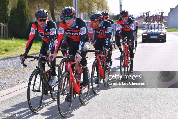 Greg Van Avermaet of Belgium and BMC Racing Team / Jurgen Roelandts of Belgium and BMC Racing Team / during training of 116th Paris to Roubaix 2018...