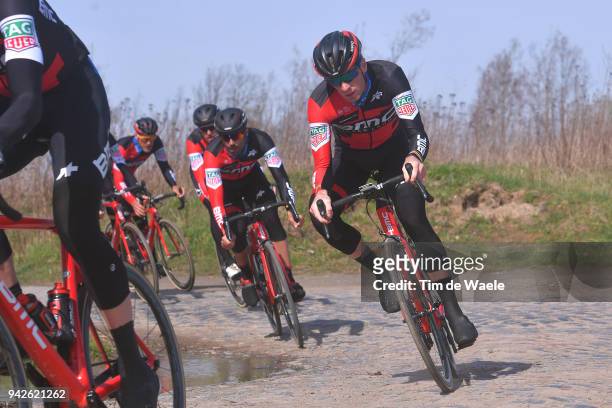 Jurgen Roelandts of Belgium and BMC Racing Team during training of 116th Paris to Roubaix 2018 on April 6, 2018 in Arenberg, France.