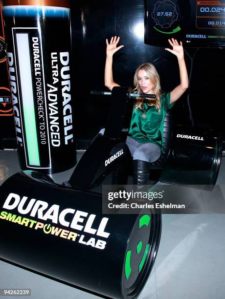 Rock" actress Katrina Bowden visits the Duracell Smart Power Lab in Times Square on December 10, 2009 in New York City.